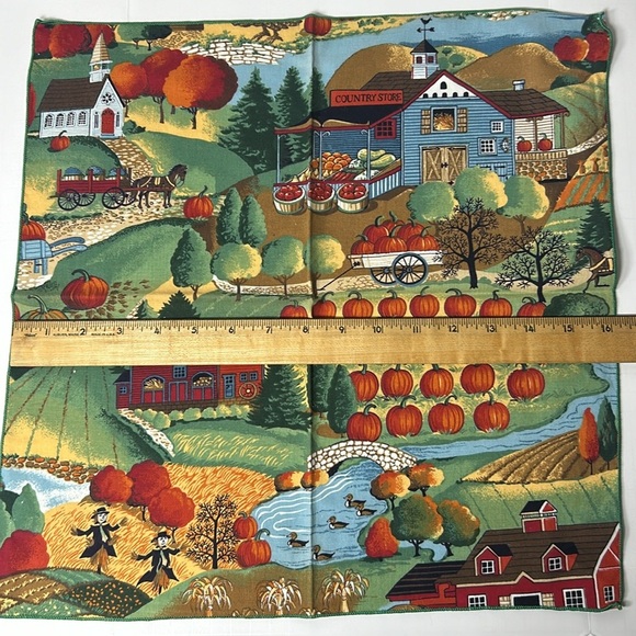 Autumn Farmhouse Themed Napkins Set of 4 - Picture 4 of 4